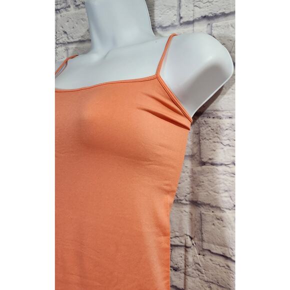 Simi Sue Orange Spaghetti Strap Tank Top One Size Lightweight Soft Stretchy - Picture 2 of 4